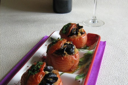 Горячая закуска из фаршированных маслинами помидор (дуэль): шаг 9