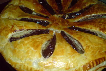 Питивье с шоколадом и карамелизированными грушами/ pithiviers au chocolat et aux poires caramelisees: шаг 9