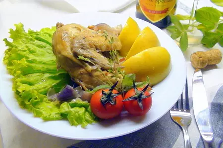 Курочка с сидром и яблоками. cog au cidre.: шаг 10