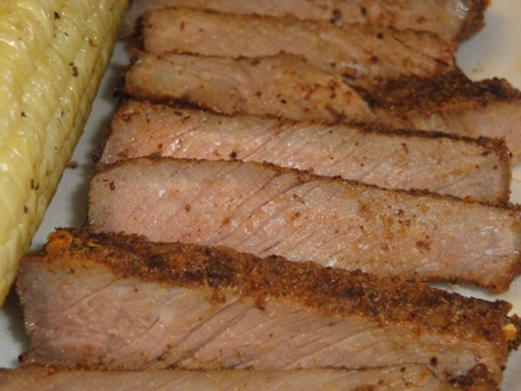 Мясо с кукурузой,перцем и хлебом на гриле: шаг 9