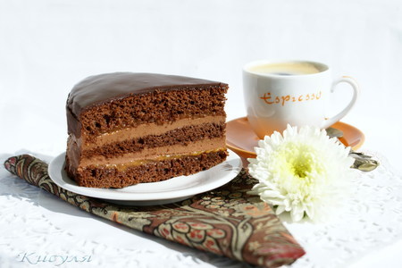 Шоколадно-кофейный торт с абрикосовым джемом: шаг 21