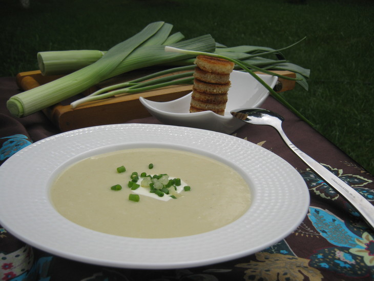 Классический холодный суп крем из картофеля  - "вишисуаз" ( vichyssoise).: шаг 8