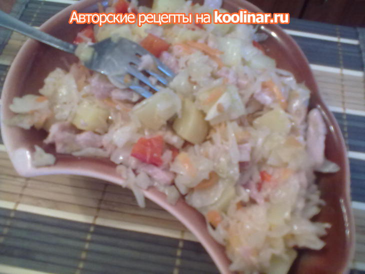 Салат с квашеной капустой и...))): шаг 9