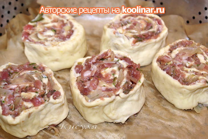 Паровые рулеты с мясом: шаг 7