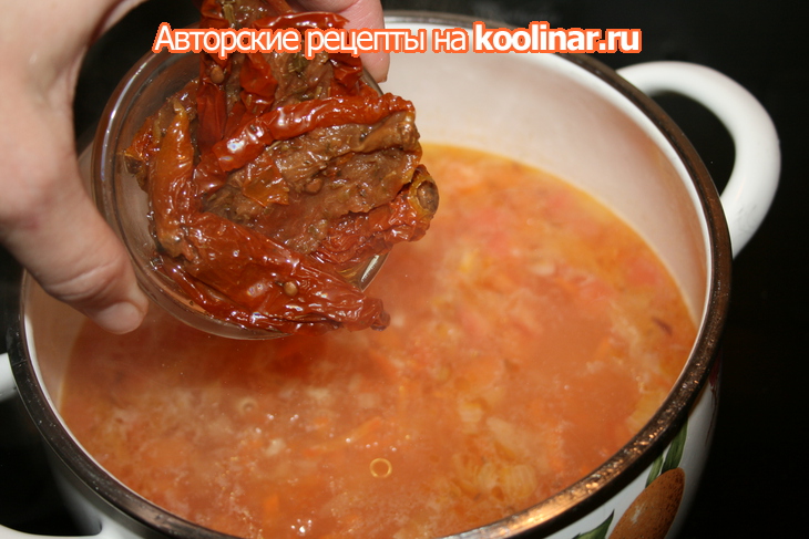 Овощной суп с кускусом и вялеными помидорами: шаг 3