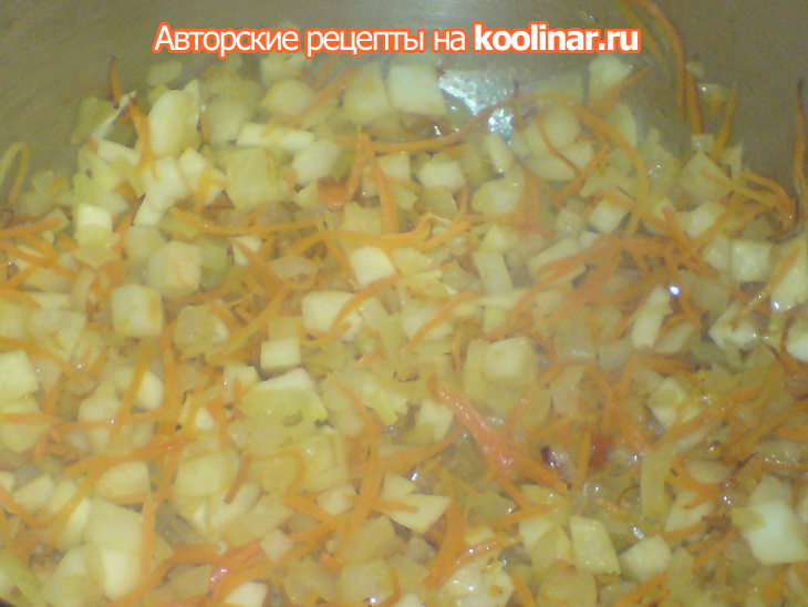 Суп с с копчёным мясом,овощами и перловкой (почти   minestrone d`orzo): шаг 2