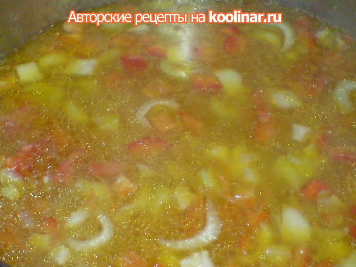 Суп с с копчёным мясом,овощами и перловкой (почти   minestrone d`orzo): шаг 4