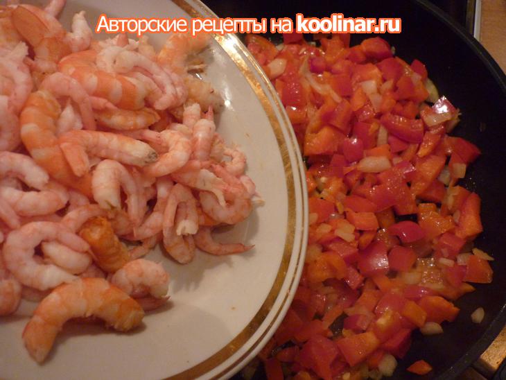 Фарфалле со сладким перцем и креветками (farfalle con peperoni e gamberi): шаг 4