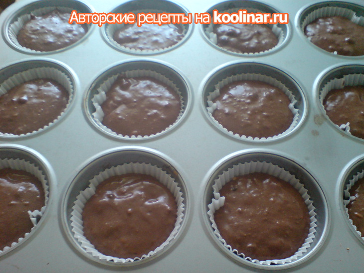 Шоколадные кексы или  muffins al cioccolato con alchechenge/почти как у луки монтерсино: шаг 5