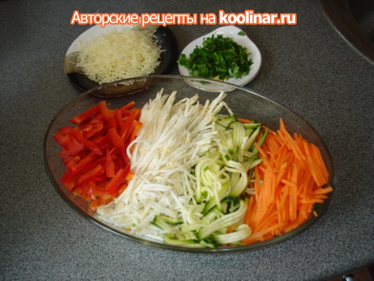 Салат из свежих овощей "радуга": шаг 3