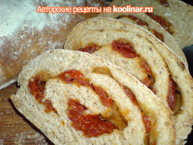 Ciabatta -рулет хлебный с вялеными помидорами: шаг 9