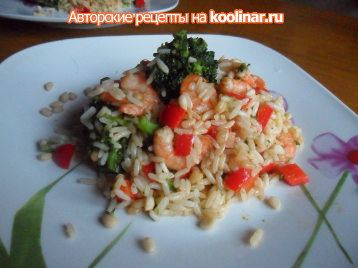 Креветки с рисом и кедровыми орешками: шаг 7