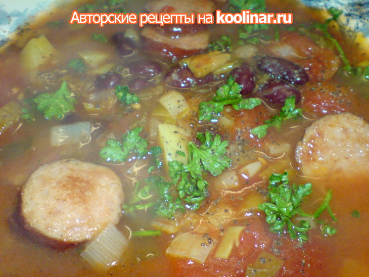 Айнтопф с фасолью и колбасками: шаг 5