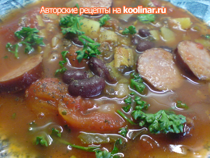 Айнтопф с фасолью и колбасками: шаг 7