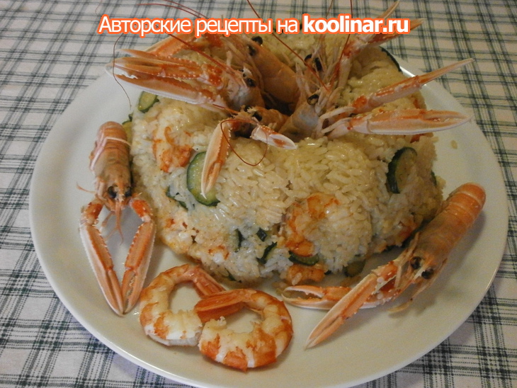 Купол из риса с морскими раками и королевскими креветками: шаг 4