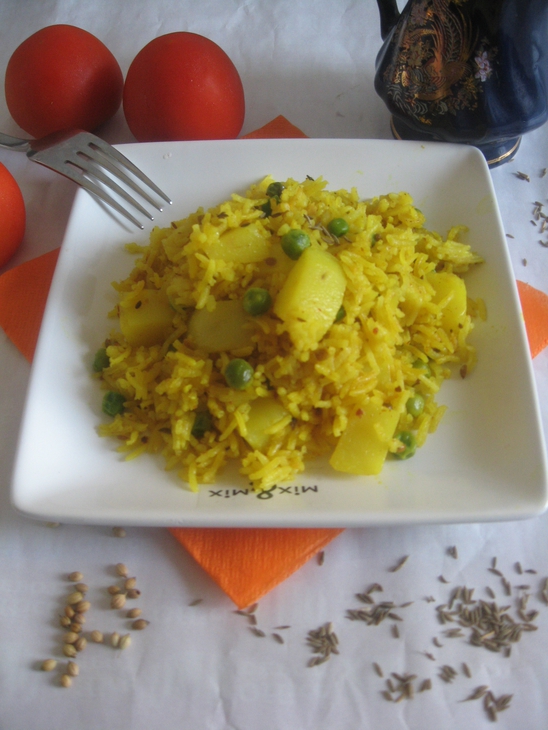 Aloo pulao (индийский плов  с картофелем): шаг 10