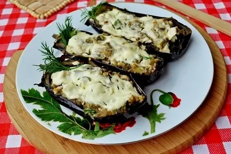 Запечённые баклажаны, фаршированные курицей.: шаг 8