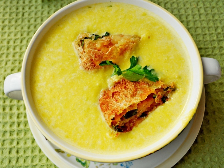 Крем-суп из тыквы с сырными рулетиками: шаг 9