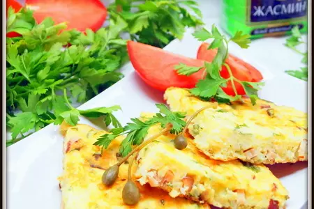 Фриттата с рисом и копчёной куриной грудкой.: шаг 7