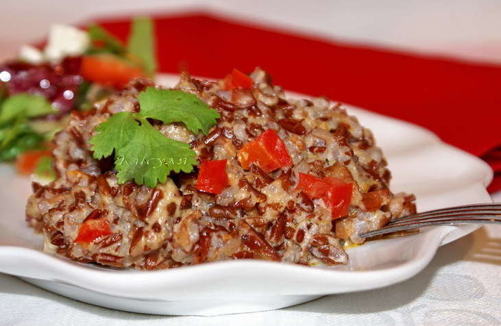 Красный рис (red rice) с беконом и овощами.тест-драйв: шаг 8