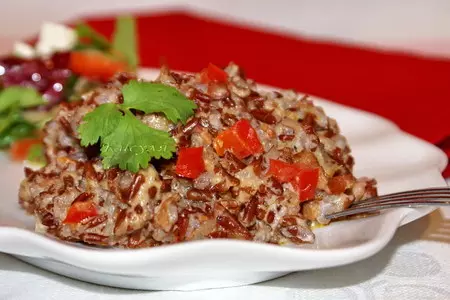 Красный рис (red rice) с беконом и овощами.тест-драйв: шаг 8