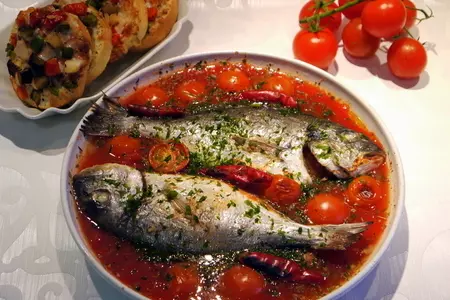 Рыба в сумасшедшей воде (pesce all’ acqua pazza ): шаг 3