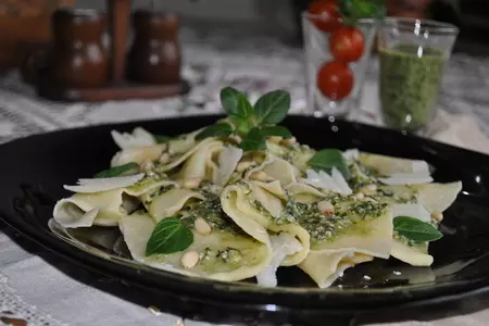 Fazzoletti di seta al pesto («шёлковые платочки» с соусом песто ): шаг 12