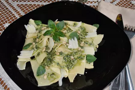 Fazzoletti di seta al pesto («шёлковые платочки» с соусом песто ): шаг 13