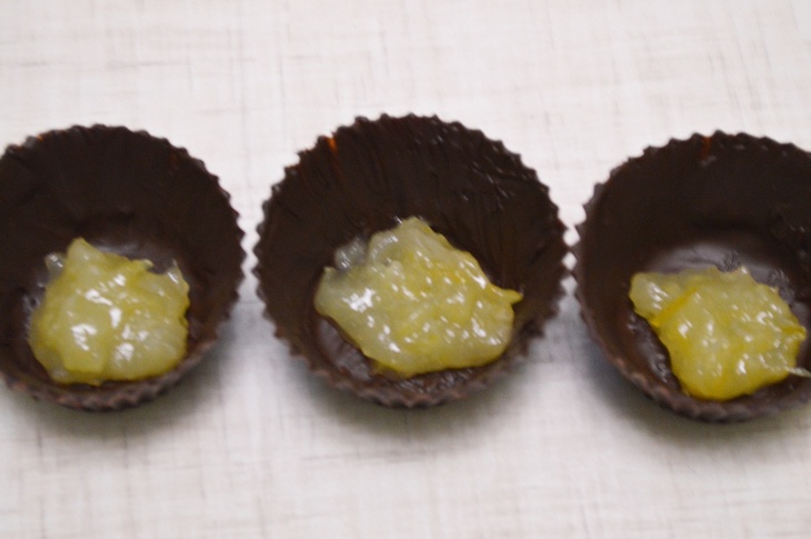 Шоколадные корзинки с лимонным конфи и апельсиново- сливочным желе .: шаг 5
