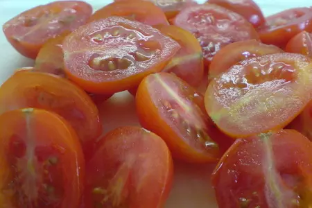 Закуска из запечённых баклажанов и черри//polpette di melanzane: шаг 4