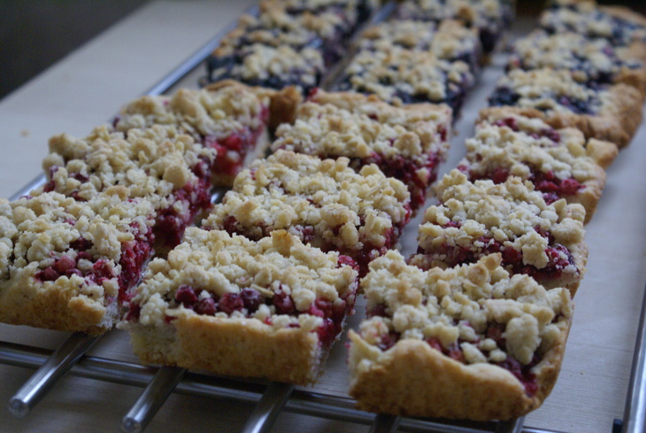 Crowberry and blueberry crumb bars (брусничное и черничное печенье с крошкой): шаг 18