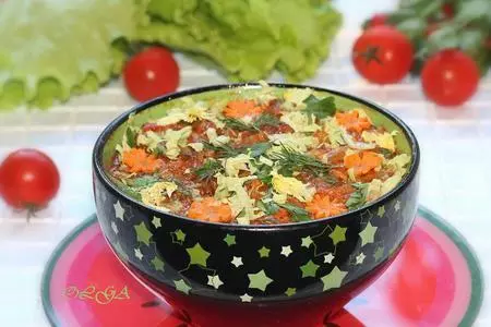 Овощное рагу из кабачков с капустой, морковью и томатным соусом: шаг 7