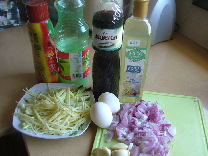 Кальмары pad thai: шаг 1