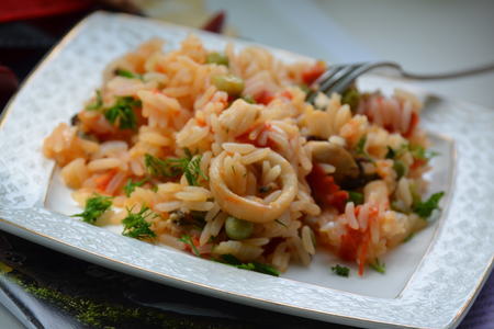 Рис с морепродуктами в португальском стиле: шаг 7