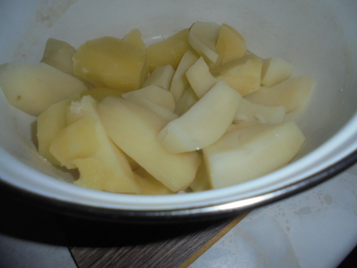 Картофельная толченка с луком и салом: шаг 8