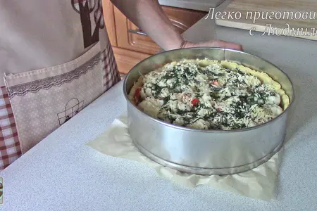 Открытый пирог с рыбой и овощами: шаг 10