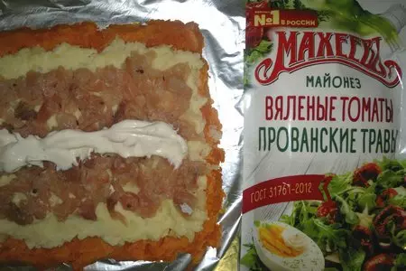 Овощной рулет с рыбой и майонезом "махеевъ" #махеевъ_чудеса_за_полчаса: шаг 9