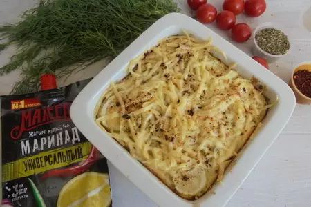 Запеканка с кабачками, творогом и курицей махеевъ #махеевъ: шаг 9