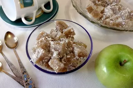 Яблочный рахат-лукум с грецкими орехами в кокосовой стружке: шаг 12