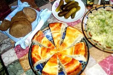 Пирог с шампиньонами и луком пореем: шаг 4