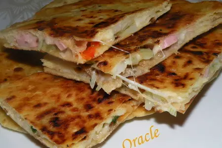 Мексиканские  кейсадиас    c начинкой, quesadillas: шаг 6