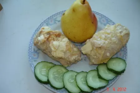 Вкусные куриные рулетики с грушей