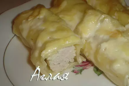 Каннеллони с курицей и сыром