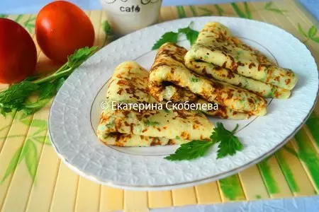 Блины с сыром и зеленью