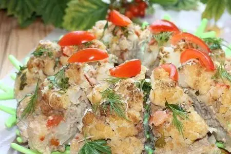 Мясной торт с цветной капустой