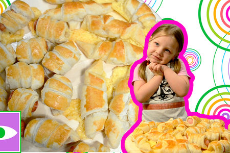 Фото к рецепту: Сосиски в тесте и круассаны с сыром, готовим с детьми. видео