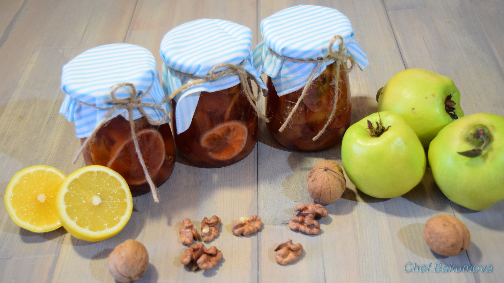 Пошаговые фото инструкции к рецепту Варенье из айвы с орехами и лимоном