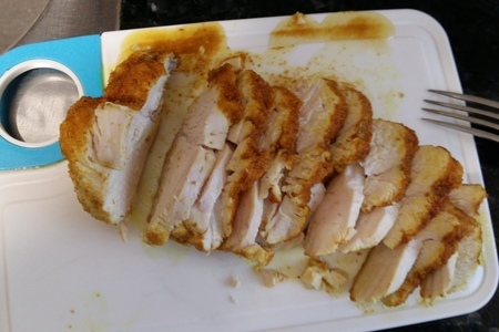 Фото к рецепту: Куриная грудка " если гости на пороге".