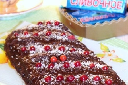 Сливочно-шоколадный кекс на кефире