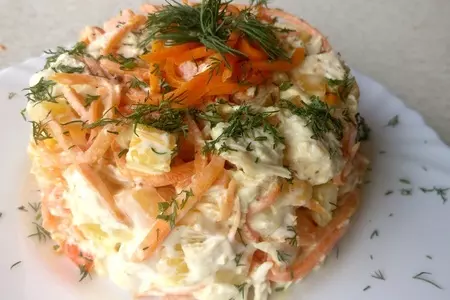 Салат на новый год с корейской морковью, курицей и болгарским перцем